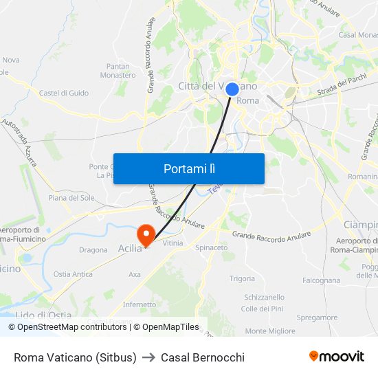 Roma Vaticano (Sitbus) to Casal Bernocchi map