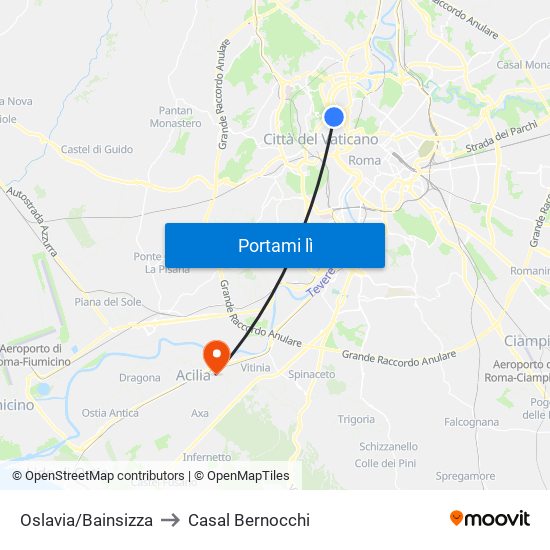 Oslavia/Bainsizza to Casal Bernocchi map