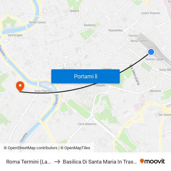 Roma Termini (Laziali) to Basilica Di Santa Maria In Trastevere map