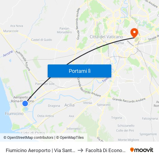 Fiumicino Aeroporto | Via Santoro to Facoltà Di Economia map