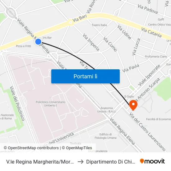 V.le Regina Margherita/Morgagni to Dipartimento Di Chimica map