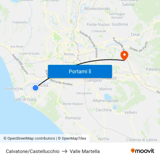 Calvatone/Castellucchio to Valle Martella map