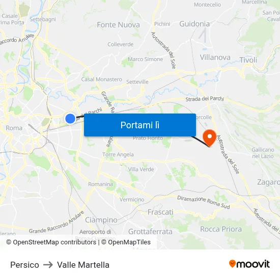 Persico to Valle Martella map
