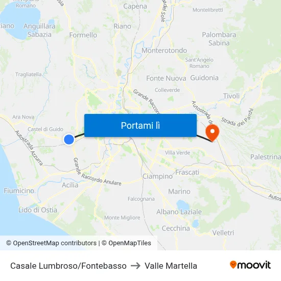 Casale Lumbroso/Fontebasso to Valle Martella map
