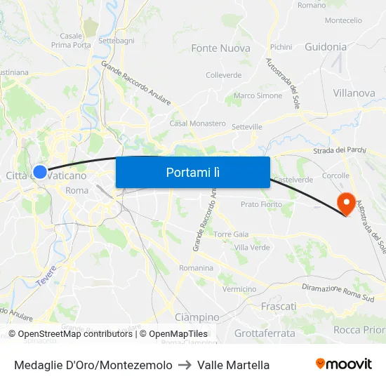 Medaglie D'Oro/Montezemolo to Valle Martella map