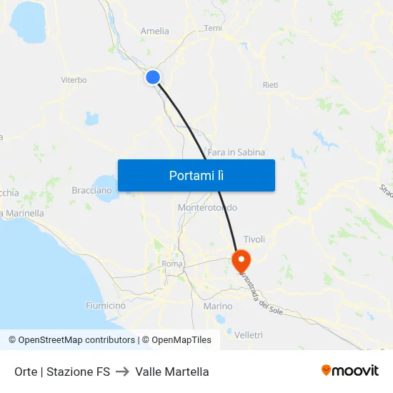 Orte | Stazione FS to Valle Martella map