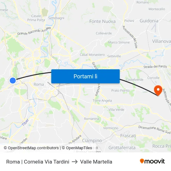 Roma | Cornelia Via Tardini to Valle Martella map