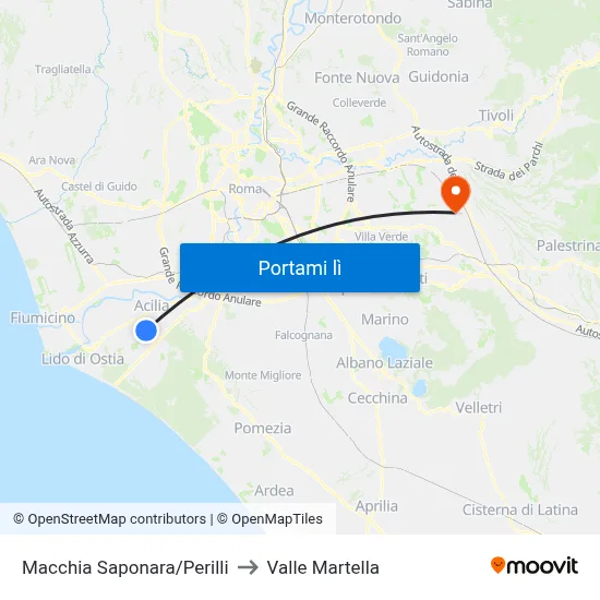 Macchia Saponara/Perilli to Valle Martella map