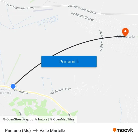 Pantano (Mc) to Valle Martella map