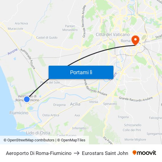 Aeroporto Di Roma-Fiumicino to Eurostars Saint John map