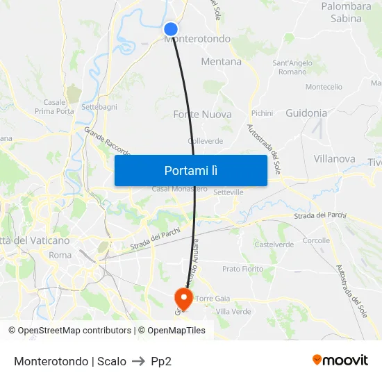 Monterotondo | Scalo to Pp2 map