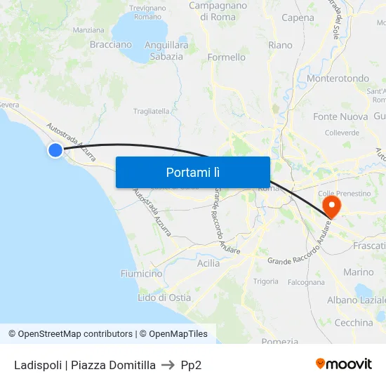 Ladispoli | Piazza Domitilla to Pp2 map