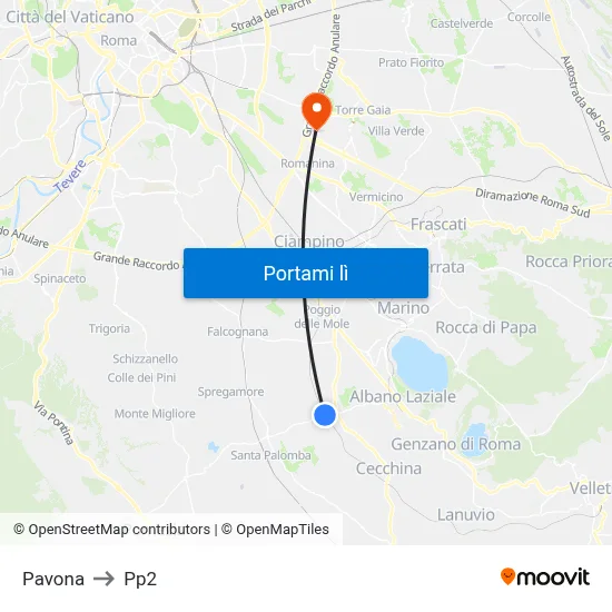 Pavona to Pp2 map