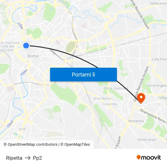 Ripetta to Pp2 map