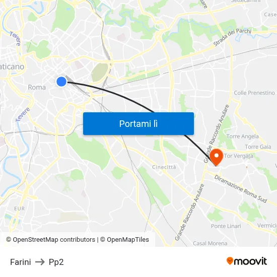 Farini to Pp2 map