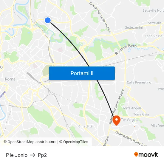 P.le Jonio to Pp2 map