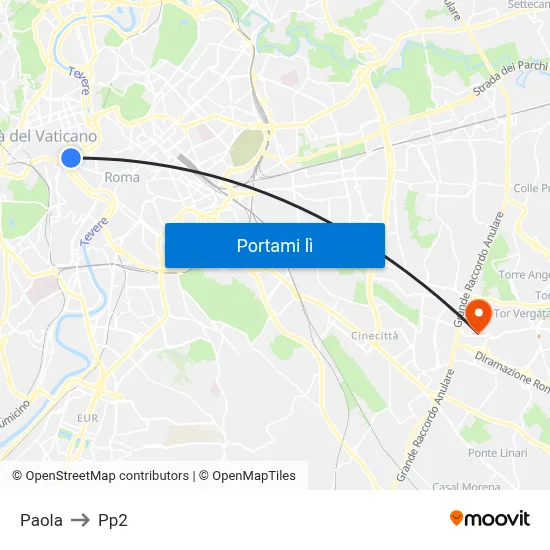 Paola to Pp2 map