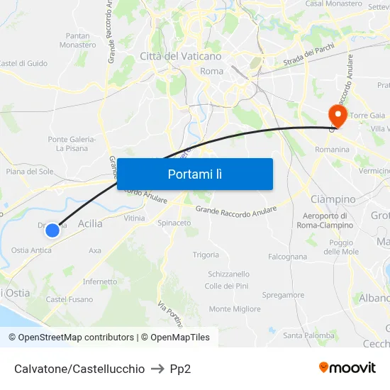 Calvatone/Castellucchio to Pp2 map