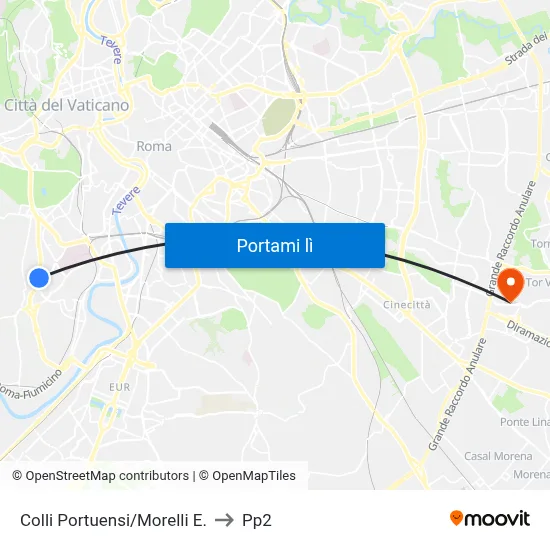 Colli Portuensi/Morelli E. to Pp2 map