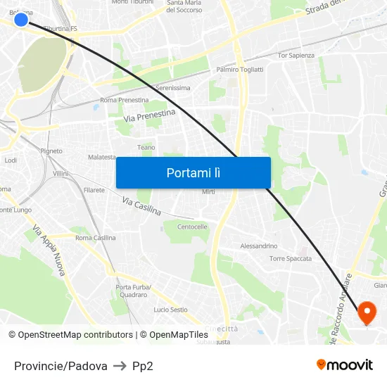 Provincie/Padova to Pp2 map