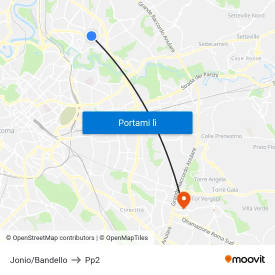 Jonio/Bandello to Pp2 map