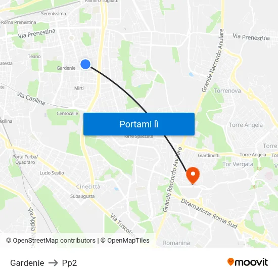 Gardenie to Pp2 map