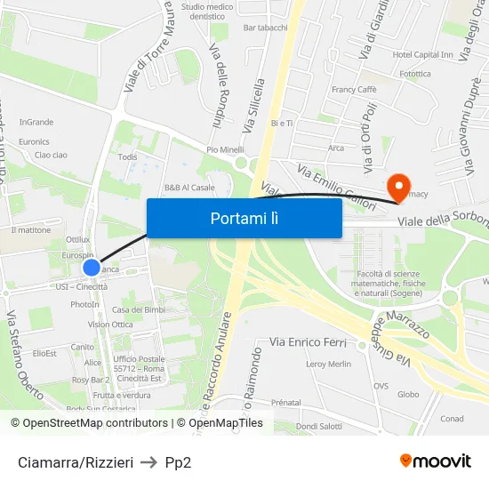 Ciamarra/Rizzieri to Pp2 map