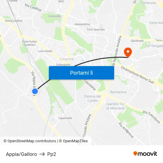 Appia/Galloro to Pp2 map