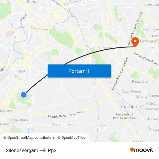 Silone/Vergani to Pp2 map