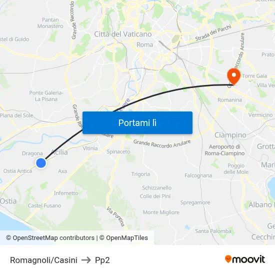 Romagnoli/Casini to Pp2 map
