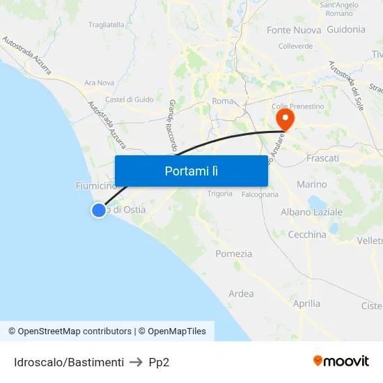 Idroscalo/Bastimenti to Pp2 map