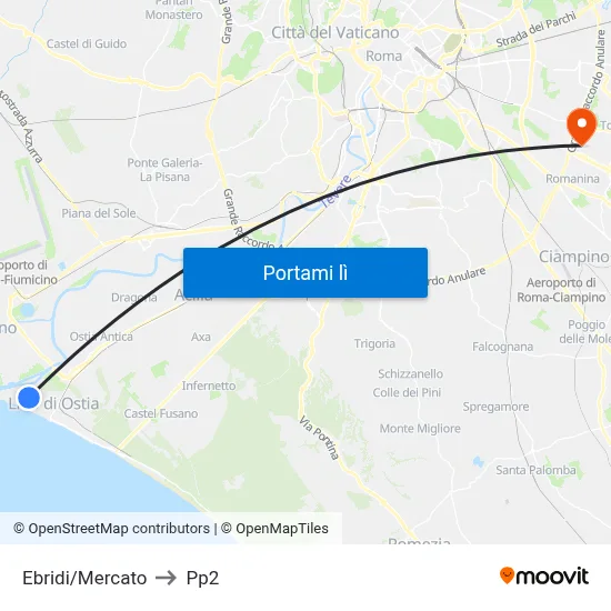 Ebridi/Mercato to Pp2 map