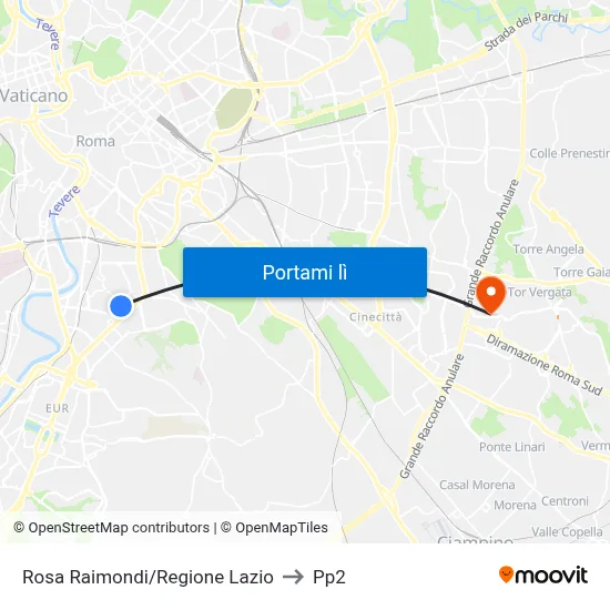 Rosa Raimondi/Regione Lazio to Pp2 map