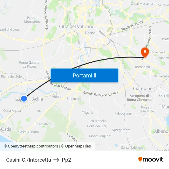 Casini C./Intorcetta to Pp2 map