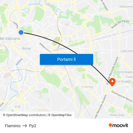 Flaminio to Pp2 map