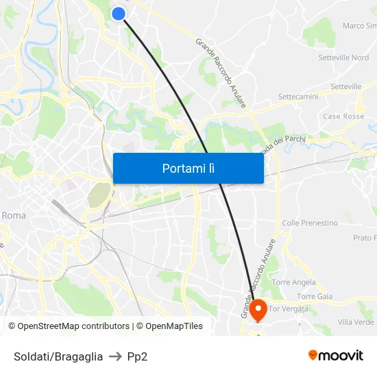 Soldati/Bragaglia to Pp2 map