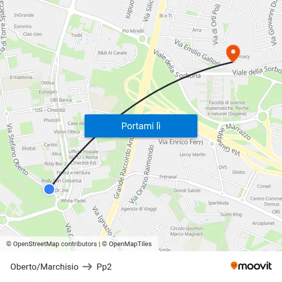 Oberto/Marchisio to Pp2 map