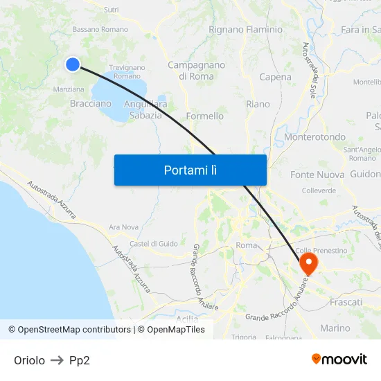 Oriolo to Pp2 map
