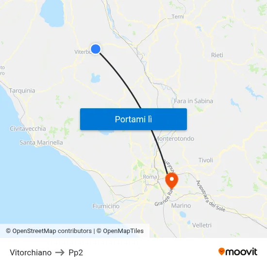Vitorchiano to Pp2 map