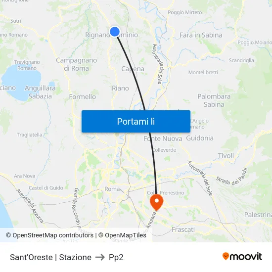 Sant'Oreste | Stazione to Pp2 map