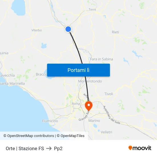 Orte | Stazione FS to Pp2 map
