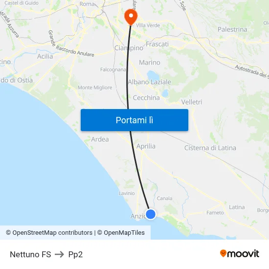 Nettuno FS to Pp2 map