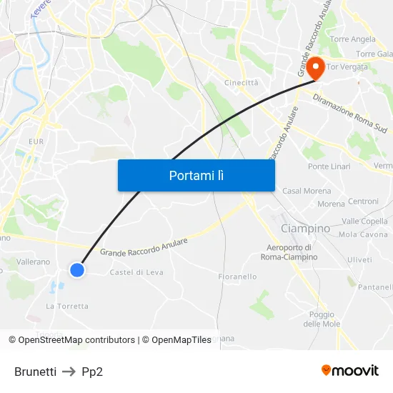 Brunetti to Pp2 map