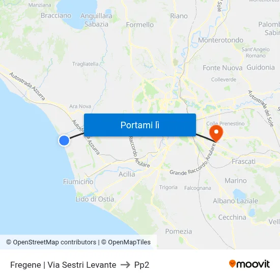 Fregene | Via Sestri Levante to Pp2 map