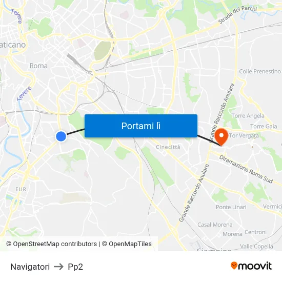 Navigatori to Pp2 map