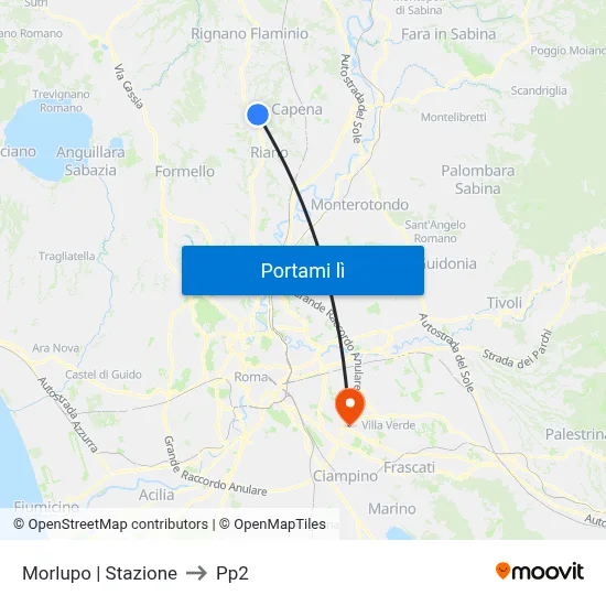 Morlupo | Stazione to Pp2 map