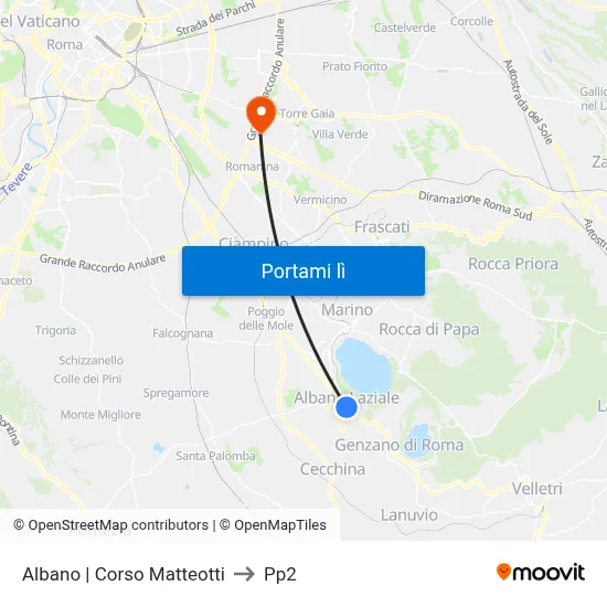 Albano | Corso Matteotti to Pp2 map