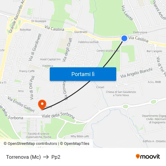 Torrenova (Mc) to Pp2 map