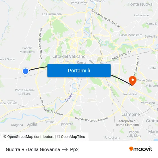 Guerra R./Della Giovanna to Pp2 map