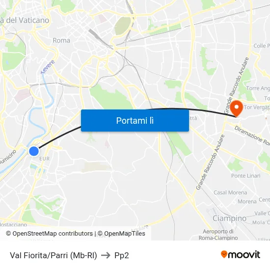 Val Fiorita/Parri (Mb-Rl) to Pp2 map